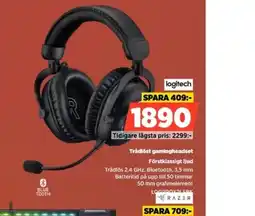 Power Logitech trådlöst gamingheadset erbjuda