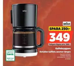 Power Braun kaffebryggare erbjuda