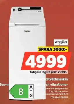Power Whirlpool toppmatad tvättmaskin erbjuda