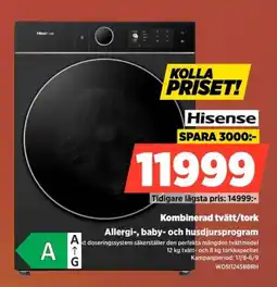 Power Hisense kombinerad tvätt/tork erbjuda