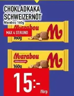 Matdax Marabou chokladkaka schweizernöt erbjuda