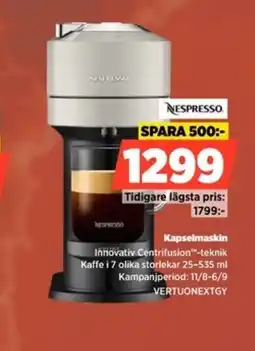 Power Nespresso kapselmaskin erbjuda