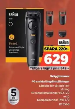 Power Braun skäggtrimmer erbjuda
