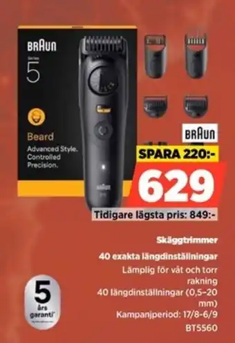 Power Braun skäggtrimmer erbjuda