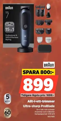 Power Braun allt-i-ett-trimmer ultra-sharp problade erbjuda