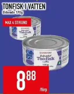 Matdax Eldorado tonfisk i vatten erbjuda