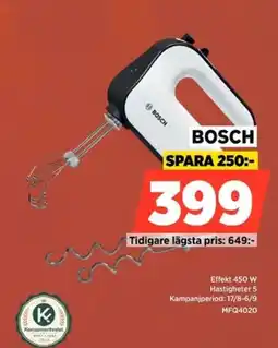 Power Bosch handmixer erbjuda