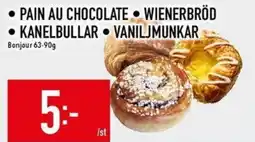 Matdax Bonjour pain au chocolate wienerbröd kanelbullar vaniljmunkar erbjuda