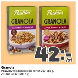 Coop Forum Paulüns granola erbjuda