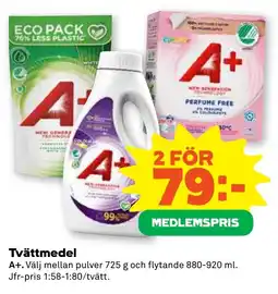 Coop Forum A+ Tvättmedel erbjuda