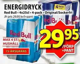 Matvärlden Tensta Red Bull Original/Sockerfri erbjuda