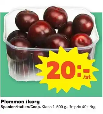 Plommon i korg