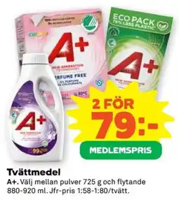 Coop A+ tvättmedel erbjuda