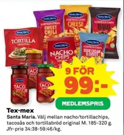 Coop Santa Maria tex-mex erbjuda
