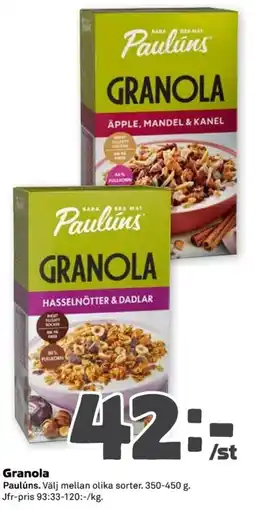 Coop Paulüns granola erbjuda