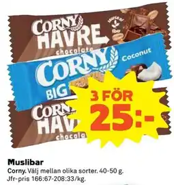 Coop Corny muslibar erbjuda