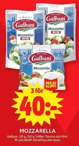 ICA Maxi Galbani Mozzarella erbjuda