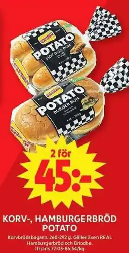 ICA Maxi Garant korv-, hamburgerbröd potato erbjuda