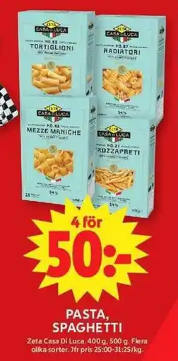 ICA Maxi Zeta pasta, spaghetti erbjuda