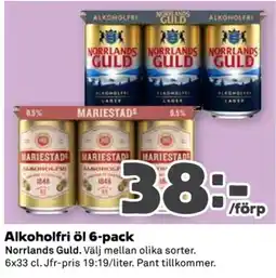 Coop Norrlands Guld Mariestad alkoholfri öl erbjuda