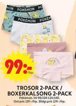 ICA Maxi Pokémon Trosor 2-Pack / Boxerkalsong 2-Pack erbjuda