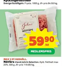 Coop John's Nötfärs erbjuda