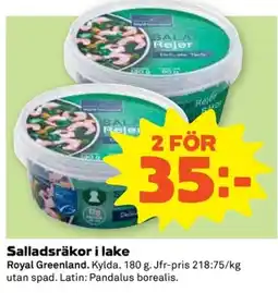 Coop Royal Greenland Salladsräkor i lake erbjuda