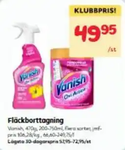 Hemköp Vanish fläckborttagning erbjuda
