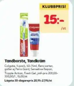 Hemköp Colgate tandborste tandkräm erbjuda