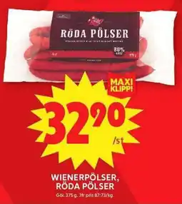 ICA Maxi Göl röda pölser erbjuda