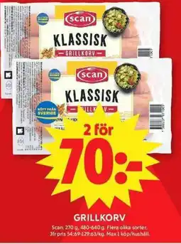 ICA Maxi Scan grillkorv erbjuda