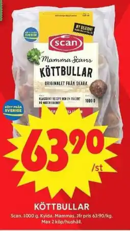 ICA Maxi Scan köttbullar erbjuda