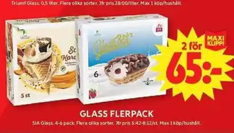 ICA Maxi Sia glass flerpack erbjuda