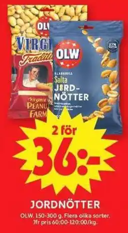 ICA Maxi Olw jordnötter erbjuda