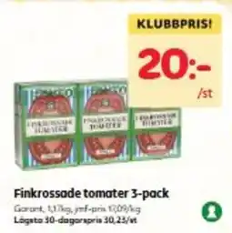 Hemköp Garant finkrossade tomaters 3-pack erbjuda