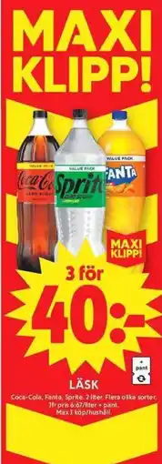 ICA Maxi Coca-Cola, Fanta, Sprite erbjuda