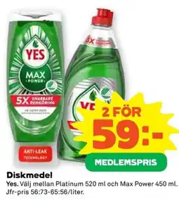 Coop Yes diskmedel erbjuda