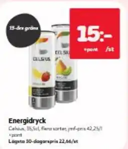 Hemköp Celsius energidryck erbjuda