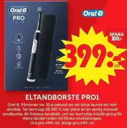 ICA Maxi Oral-B el tandborste pro1 erbjuda