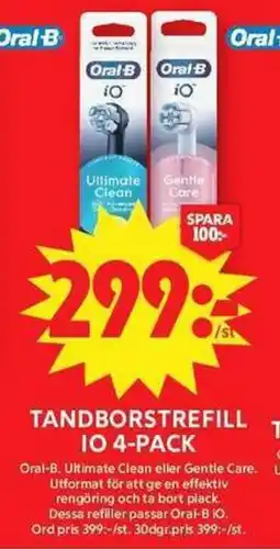 ICA Maxi Oral-B tandborstrefill io 4-pack erbjuda