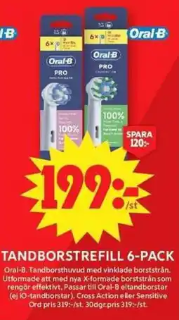 ICA Maxi Oral-B tandborststrefill 6-pack erbjuda
