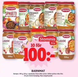 ICA Maxi Semper barnmat erbjuda