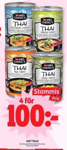 ICA Maxi Mrs Chengs Thai Curry erbjuda