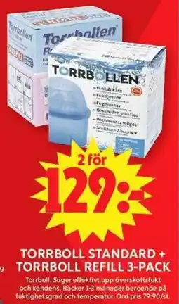 ICA Maxi Torrboll standard + torrboll refill 3-pack erbjuda