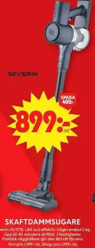 ICA Maxi Severin skaftdammsugare erbjuda