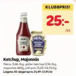 Hemköp Heinz Ketchup, Majonnäs erbjuda