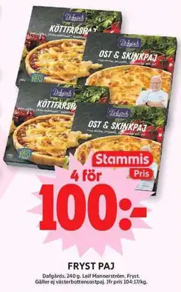 ICA Maxi Dafgårds fryst paj erbjuda