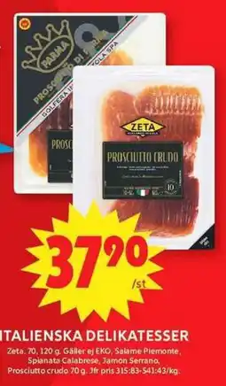 ICA Maxi Zeta italienska delikatesser erbjuda