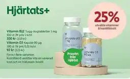 ICA Maxi Hjärtats+ Vitamin B12 Vitamin D3 erbjuda