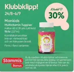ICA Maxi Monkids Multivitamin Tuggisar erbjuda